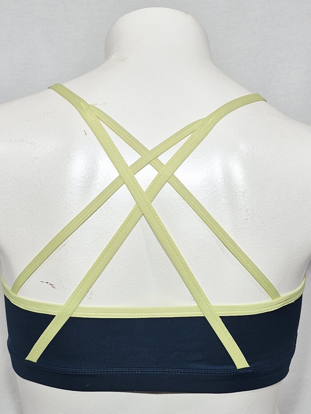 Large‎ (12-14) Athletic Works Strappy Back Sports Bra Dark Teal Yellow